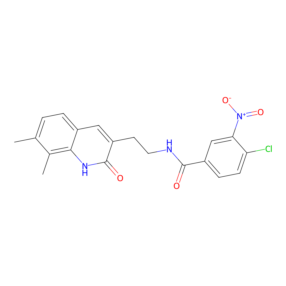 4-chloro-N-[2-(7,8-dimethyl-2-oxo-1H-quinolin-3-yl)ethyl]-3-nitrobenzamide molecular structure, CAS 851408-11-2