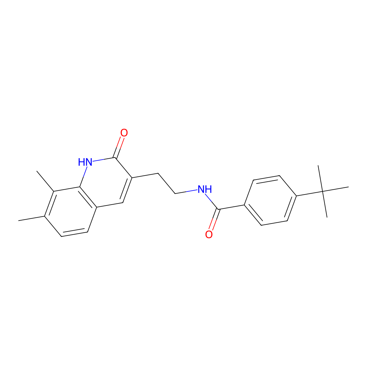 4-tert-butyl-N-[2-(7,8-dimethyl-2-oxo-1,2-dihydroquinolin-3-yl)ethyl]benzamide molecular structure, CAS 851408-12-3