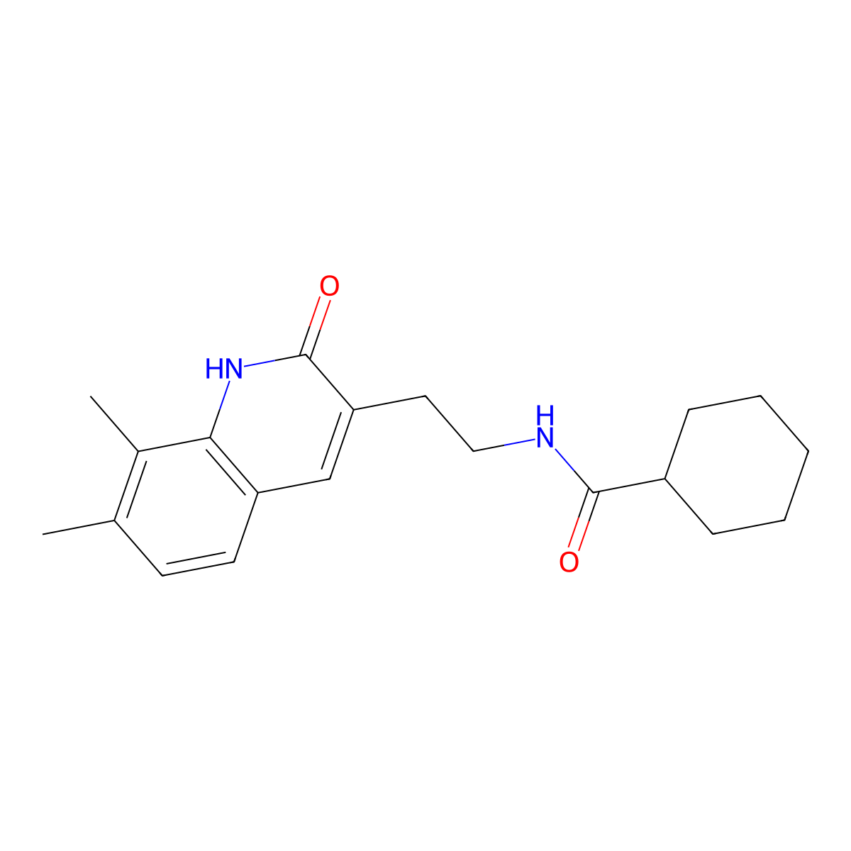 N-(2-(7,8-dimethyl-2-oxo-1,2-dihydroquinolin-3-yl)ethyl)cyclohexanecarboxamide molecular structure, CAS 851408-13-4