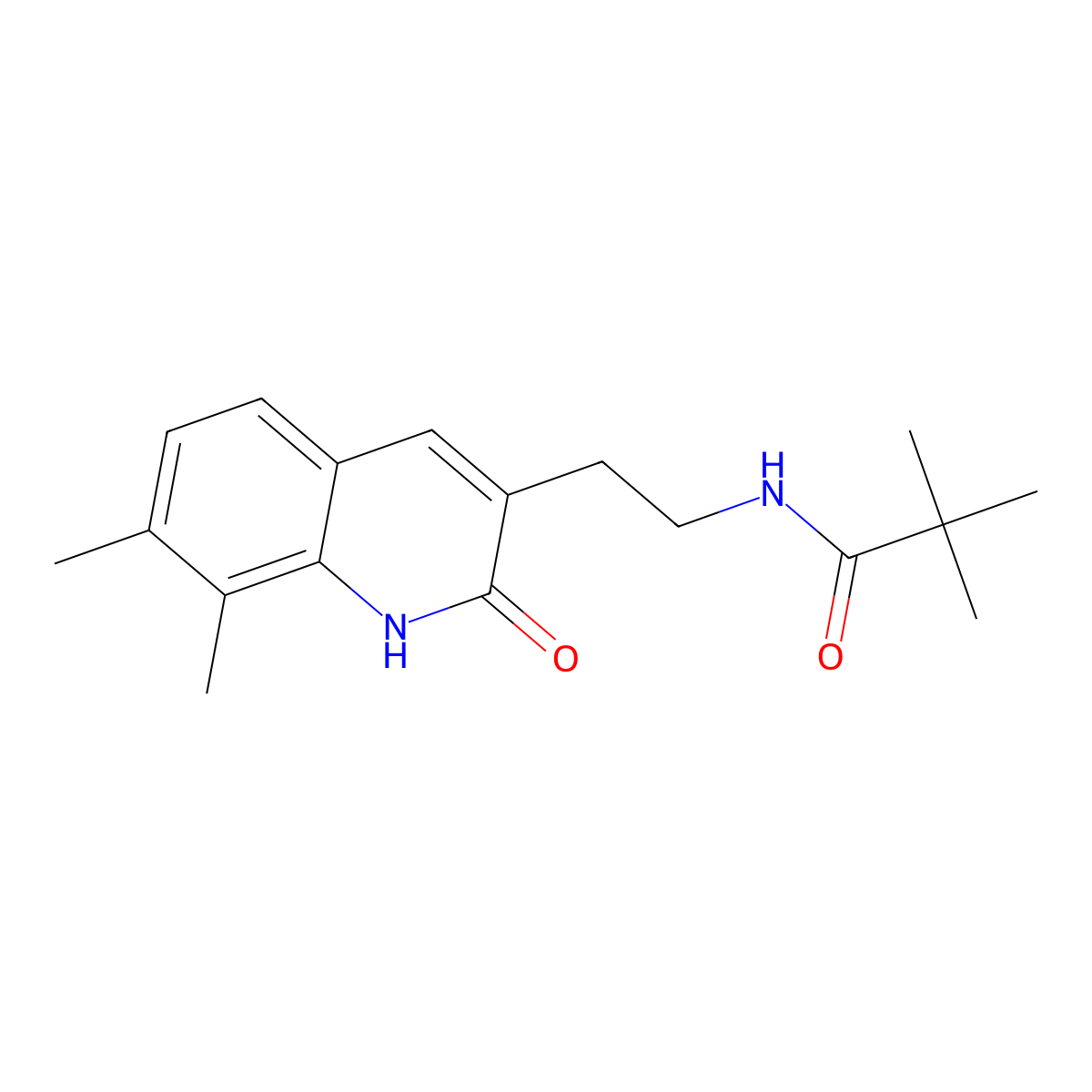 N-(2-(7,8-dimethyl-2-oxo-1,2-dihydroquinolin-3-yl)ethyl)pivalamide molecular structure, CAS 851408-17-8