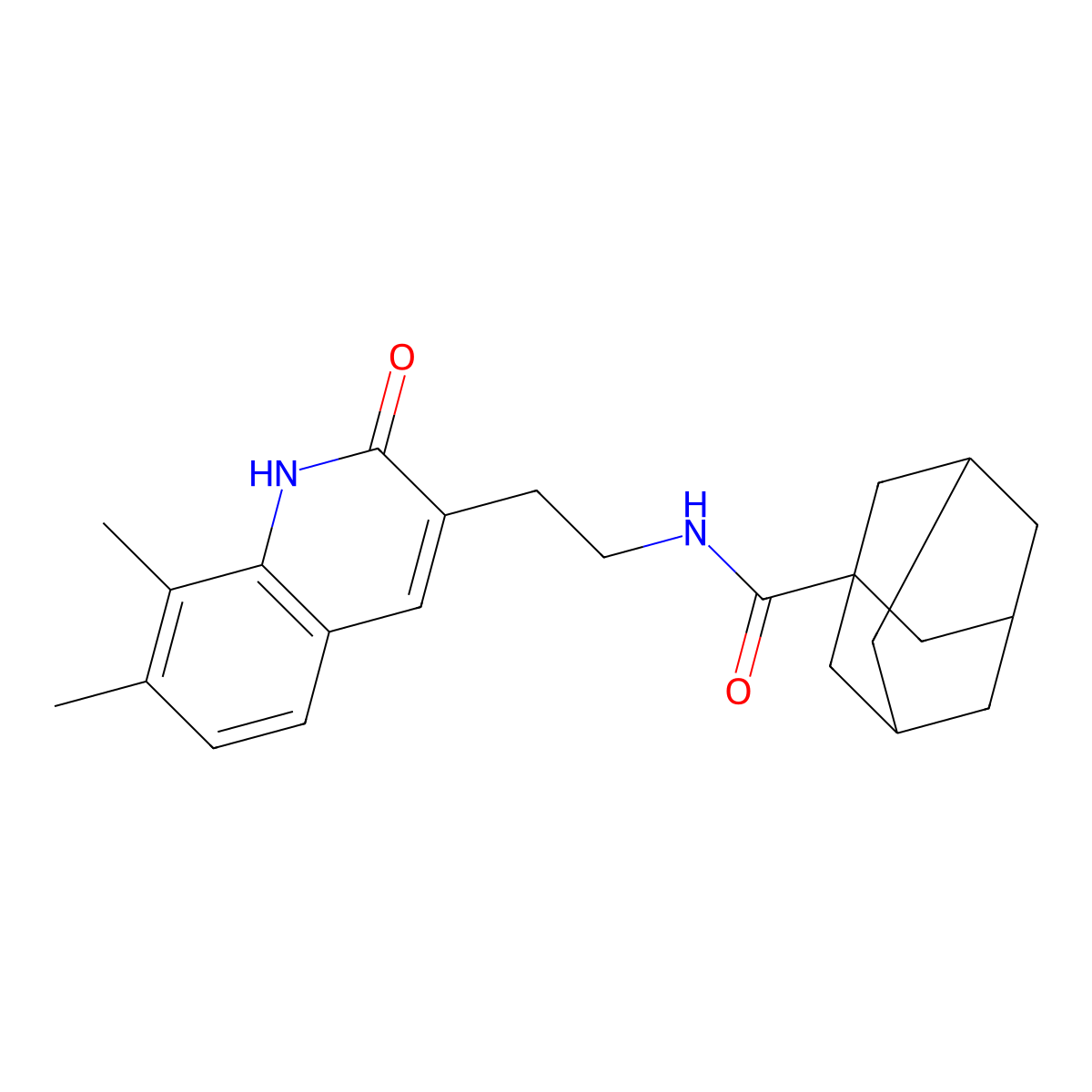 N-[2-(7,8-dimethyl-2-oxo-1H-quinolin-3-yl)ethyl]adamantane-1-carboxamide molecular structure, CAS 851408-19-0