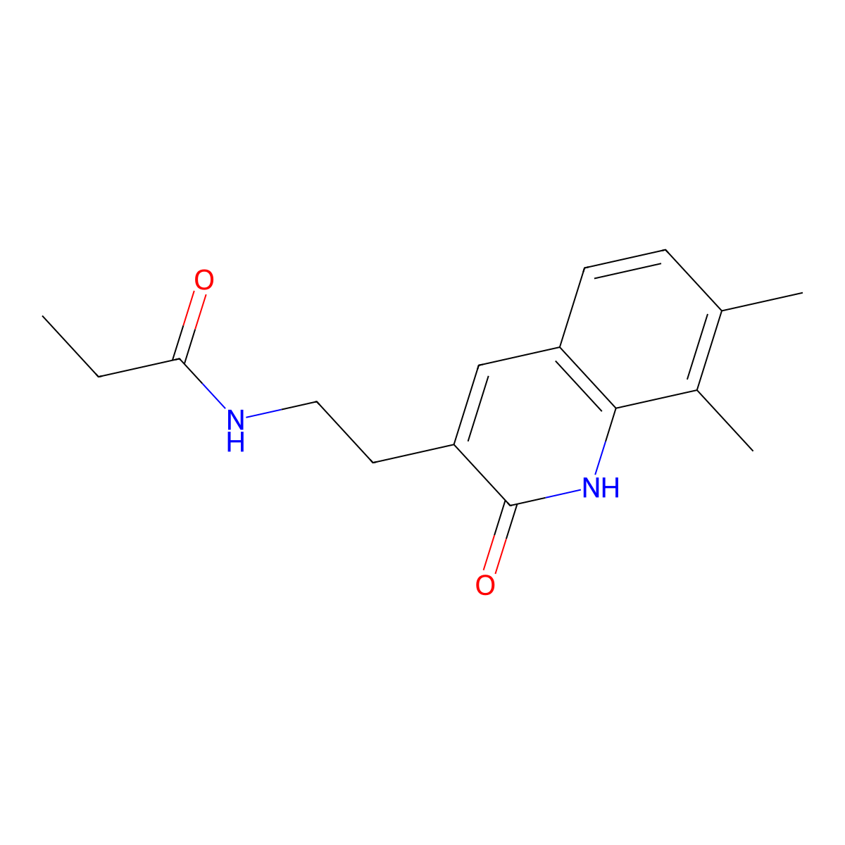N-(2-(7,8-dimethyl-2-oxo-1,2-dihydroquinolin-3-yl)ethyl)propionamide molecular structure, CAS 851408-20-3
