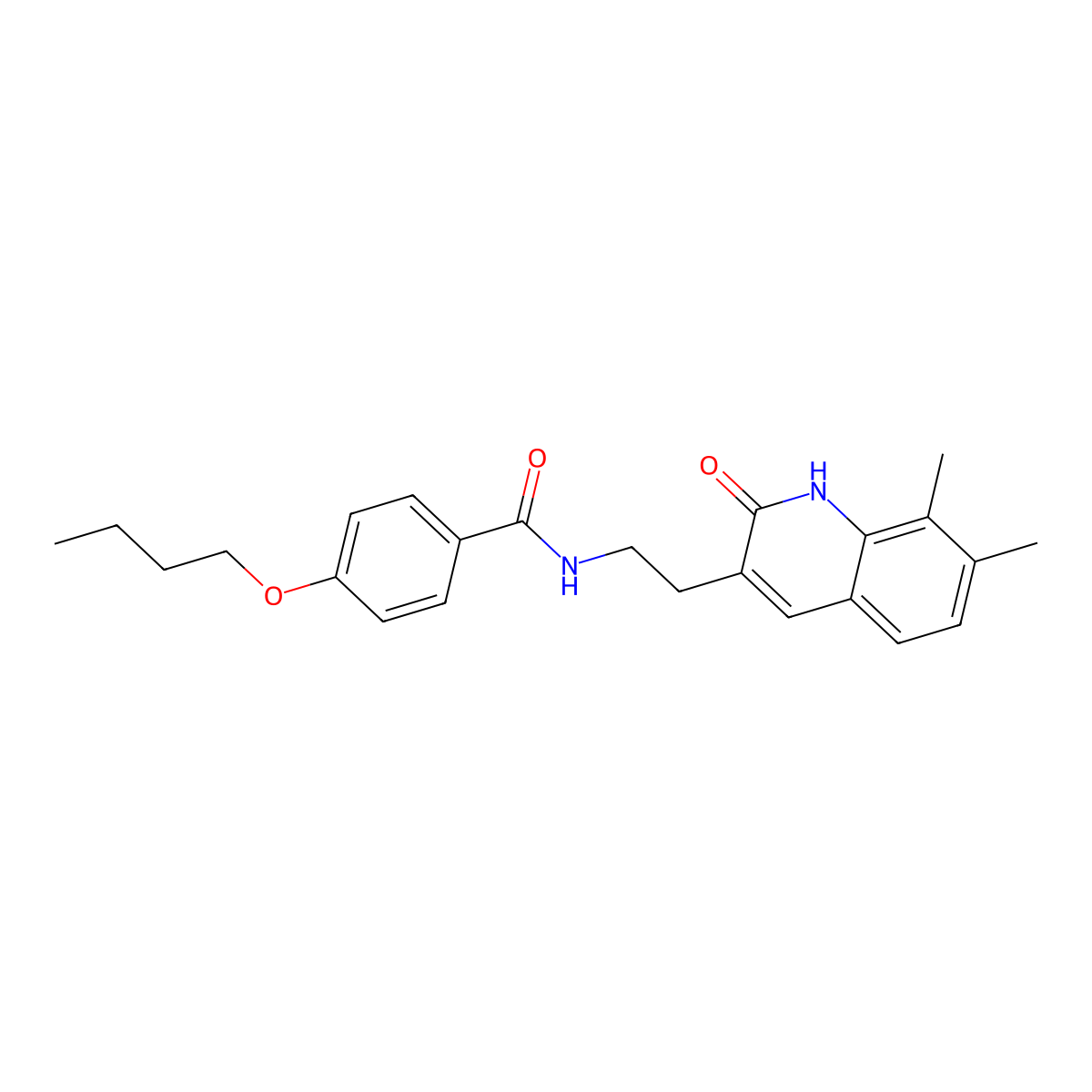4-butoxy-N-[2-(7,8-dimethyl-2-oxo-1H-quinolin-3-yl)ethyl]benzamide molecular structure, CAS 851408-23-6