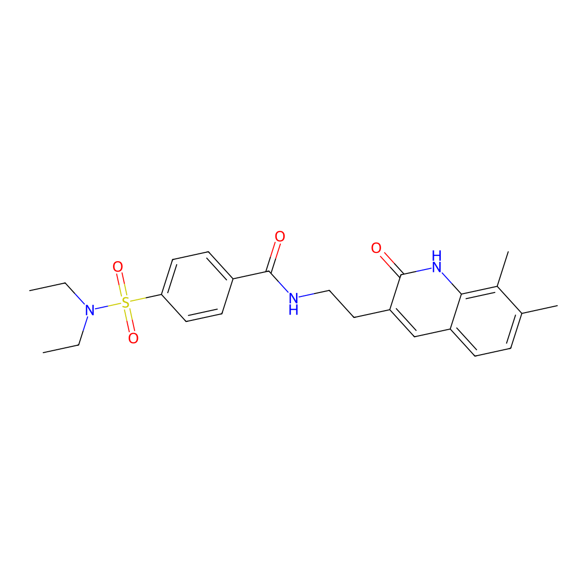 4-(N,N-diethylsulfamoyl)-N-(2-(7,8-dimethyl-2-oxo-1,2-dihydroquinolin-3-yl)ethyl)benzamide molecular structure, CAS 851408-26-9