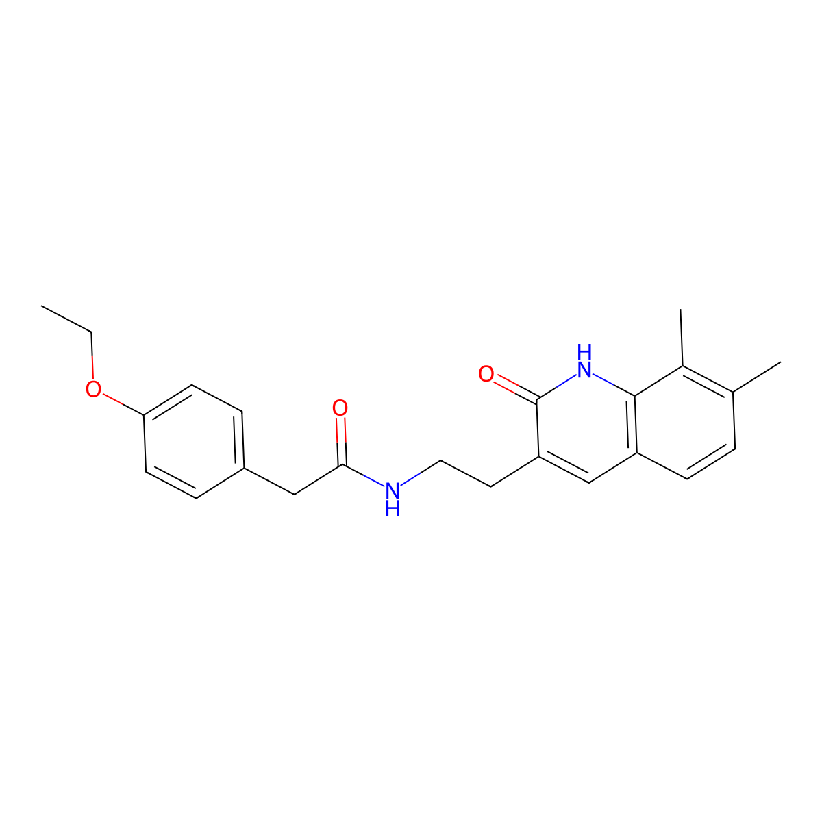 N-[2-(7,8-dimethyl-2-oxo-1H-quinolin-3-yl)ethyl]-2-(4-ethoxyphenyl)acetamide molecular structure, CAS 851408-34-9