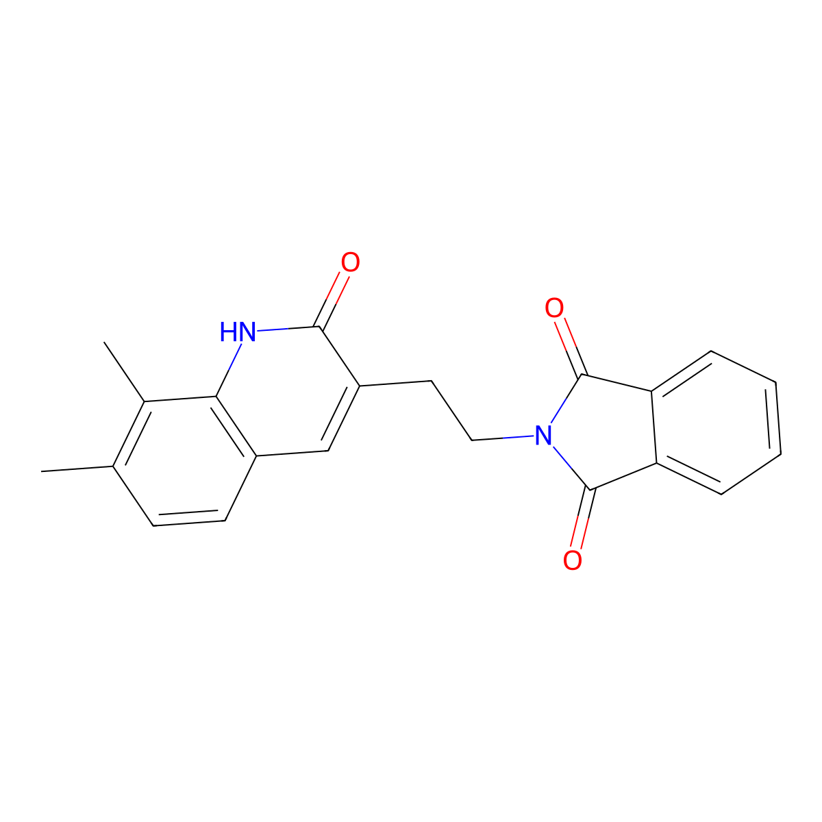 2-(2-(7,8-Dimethyl-2-oxo-1,2-dihydroquinolin-3-yl)ethyl)isoindoline-1,3-dione molecular structure, CAS 851408-40-7