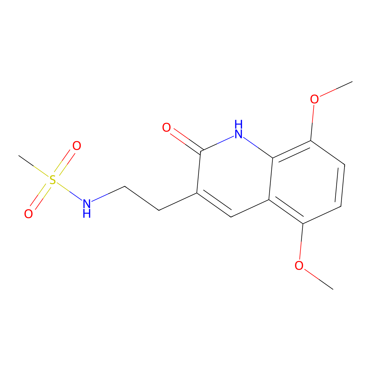 N-[2-(5,8-dimethoxy-2-oxo-1H-quinolin-3-yl)ethyl]methanesulfonamide molecular structure, CAS 851408-53-2