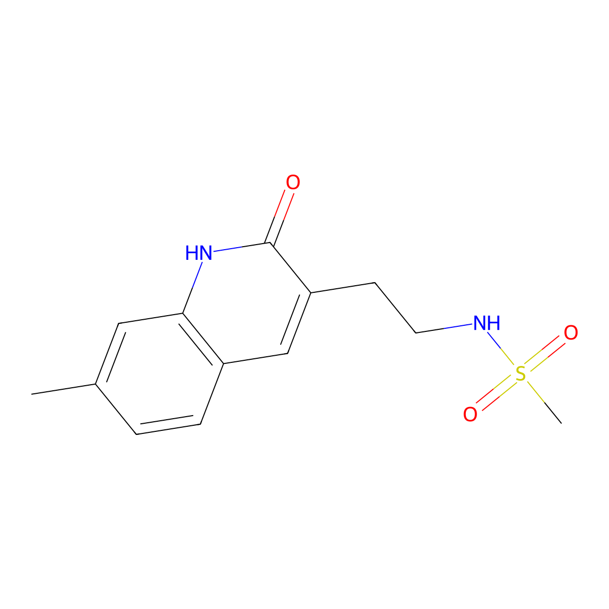 N-[2-(7-methyl-2-oxo-1H-quinolin-3-yl)ethyl]methanesulfonamide molecular structure, CAS 851408-65-6