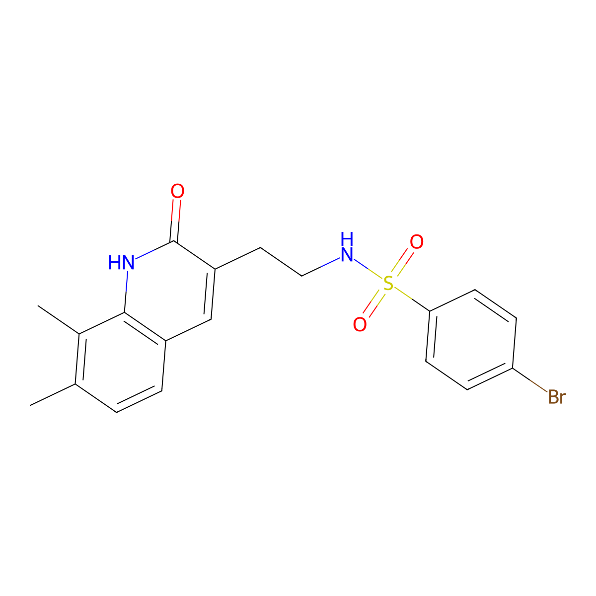 4-bromo-N-(2-(7,8-dimethyl-2-oxo-1,2-dihydroquinolin-3-yl)ethyl)benzenesulfonamide molecular structure, CAS 851409-04-6
