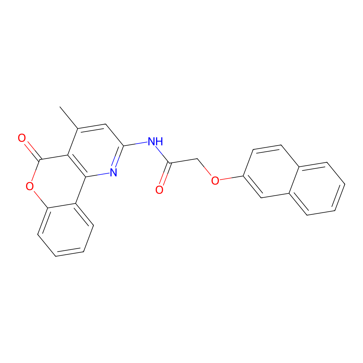N-(4-methyl-5-oxo-5H-chromeno[4,3-b]pyridin-2-yl)-2-(naphthalen-2-yloxy)acetamide molecular structure, CAS 851411-00-2