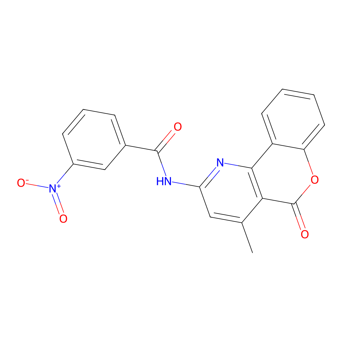 N-(4-methyl-5-oxo-5H-chromeno[4,3-b]pyridin-2-yl)-3-nitrobenzamide molecular structure, CAS 851411-01-3