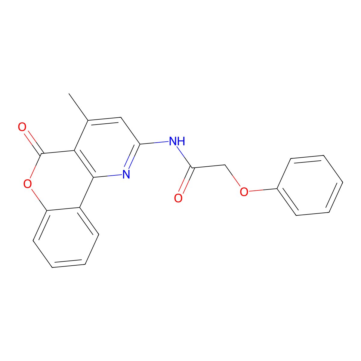 N-(4-methyl-5-oxochromeno[4,3-b]pyridin-2-yl)-2-phenoxyacetamide molecular structure, CAS 851411-02-4