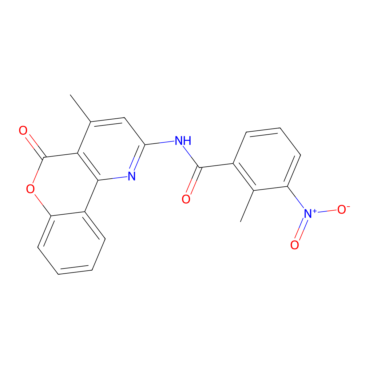 2-methyl-N-(4-methyl-5-oxo-5H-chromeno[4,3-b]pyridin-2-yl)-3-nitrobenzamide molecular structure, CAS 851411-08-0