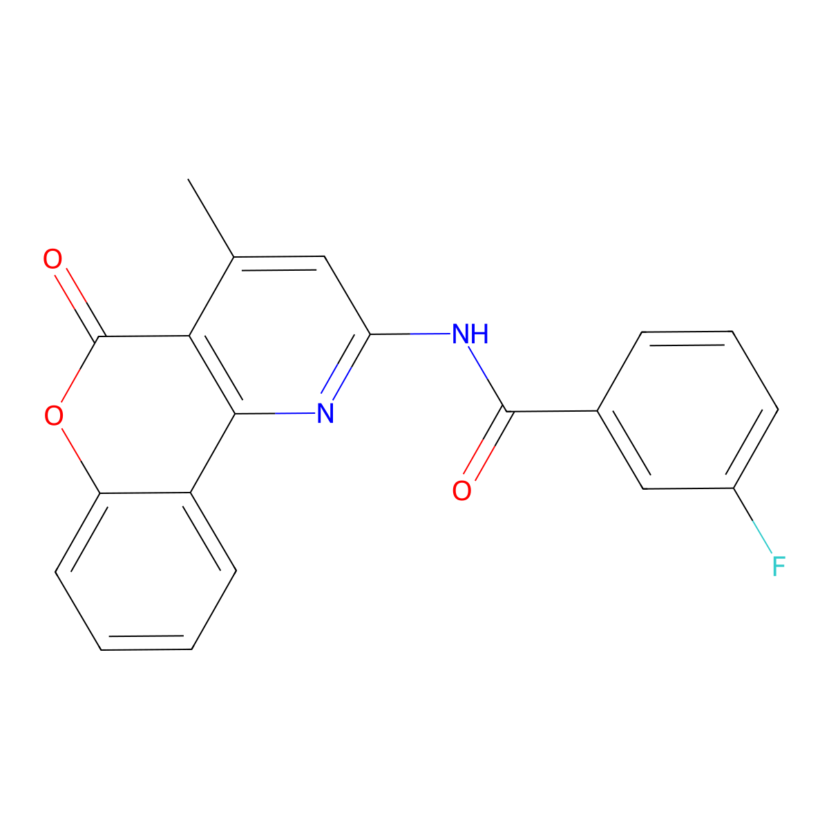 3-fluoro-N-(4-methyl-5-oxochromeno[4,3-b]pyridin-2-yl)benzamide molecular structure, CAS 851411-19-3