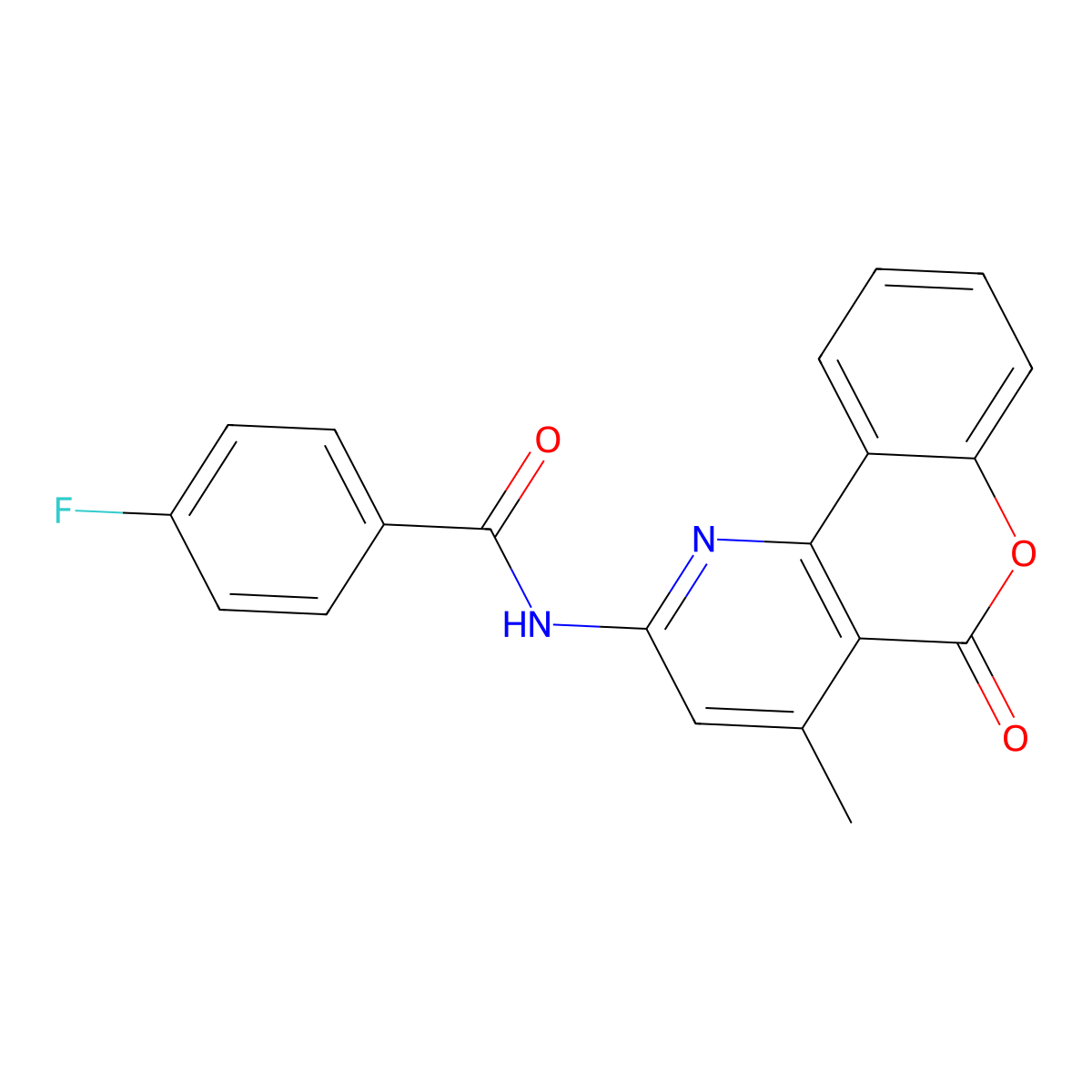 4-fluoro-N-(4-methyl-5-oxo-5H-chromeno[4,3-b]pyridin-2-yl)benzamide molecular structure, CAS 851411-20-6