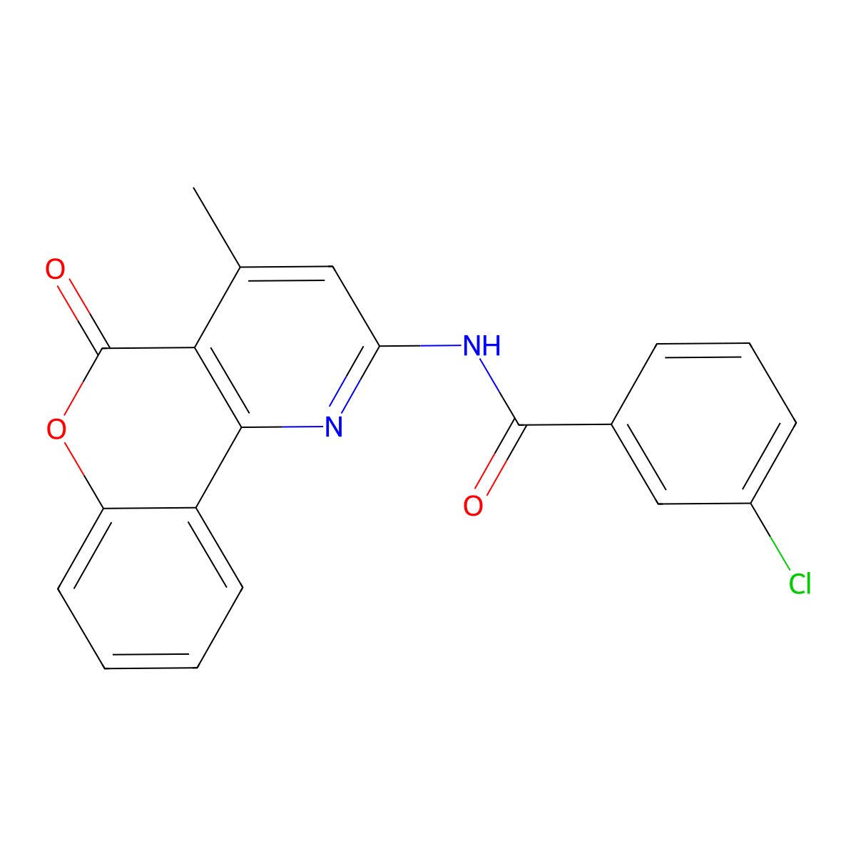 3-chloro-N-(4-methyl-5-oxo-5H-chromeno[4,3-b]pyridin-2-yl)benzamide molecular structure, CAS 851411-27-3