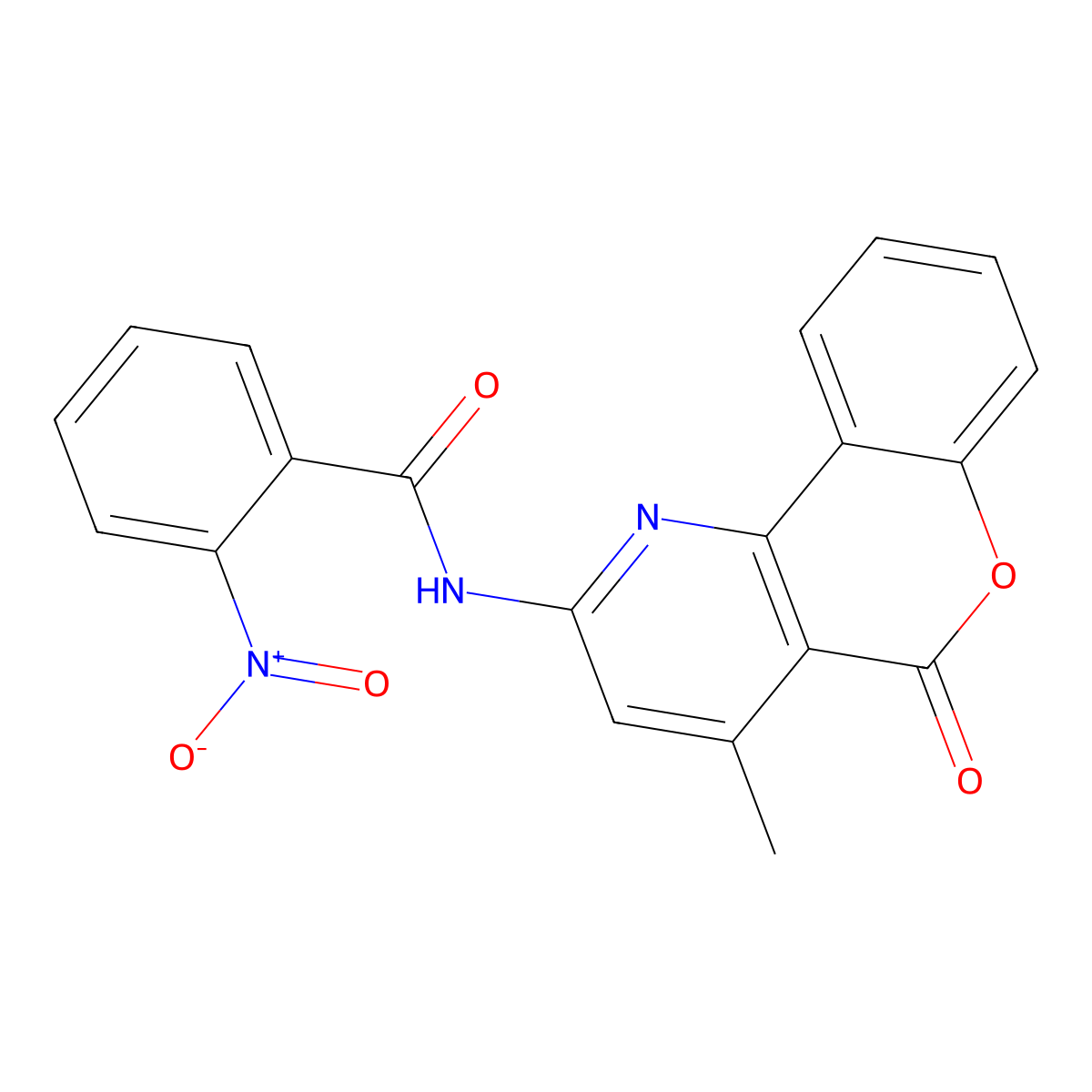N-{4-methyl-5-oxo-5H-chromeno[4,3-b]pyridin-2-yl}-2-nitrobenzamide molecular structure, CAS 851411-29-5