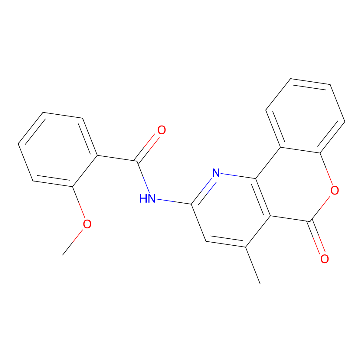 2-methoxy-N-{4-methyl-5-oxo-5H-chromeno[4,3-b]pyridin-2-yl}benzamide molecular structure, CAS 851411-30-8