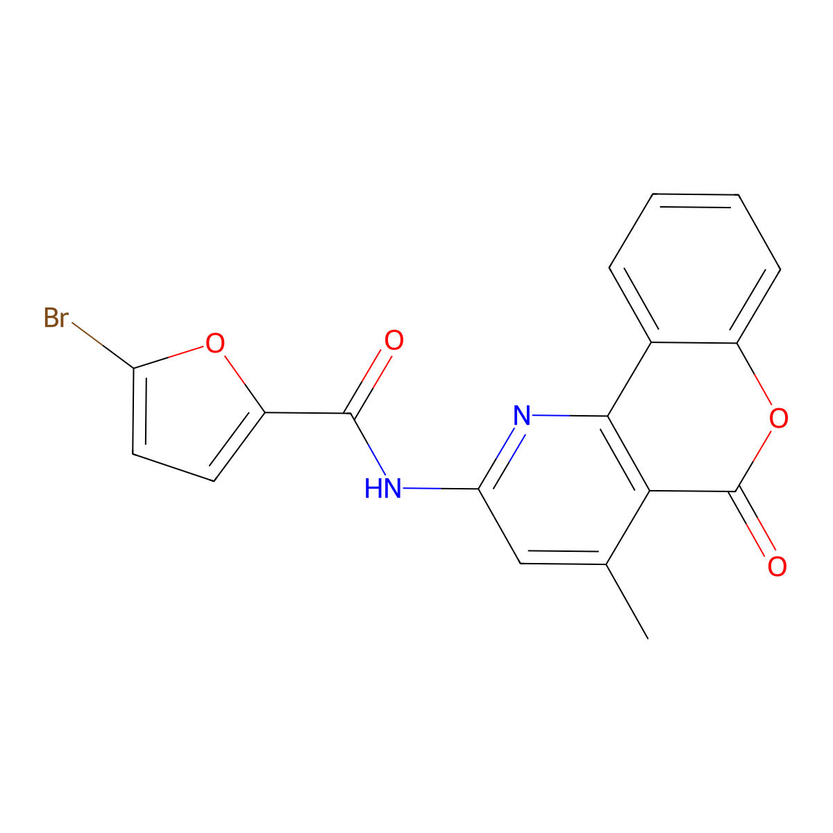 5-bromo-N-(4-methyl-5-oxochromeno[4,3-b]pyridin-2-yl)furan-2-carboxamide molecular structure, CAS 851411-31-9