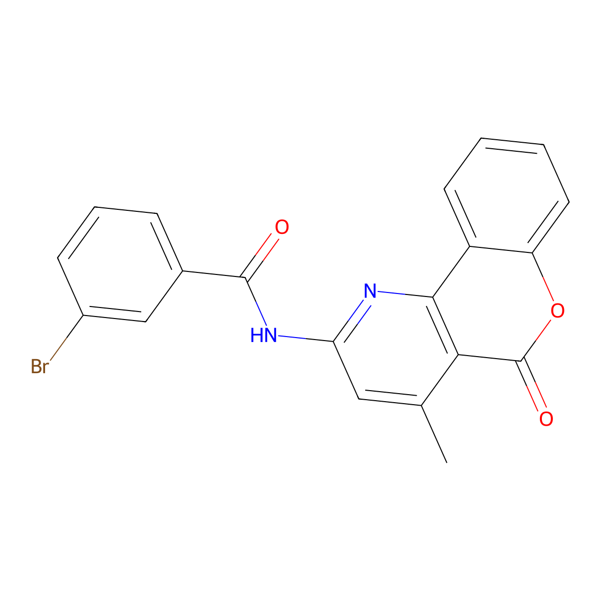 3-bromo-N-(4-methyl-5-oxochromeno[4,3-b]pyridin-2-yl)benzamide molecular structure, CAS 851411-32-0
