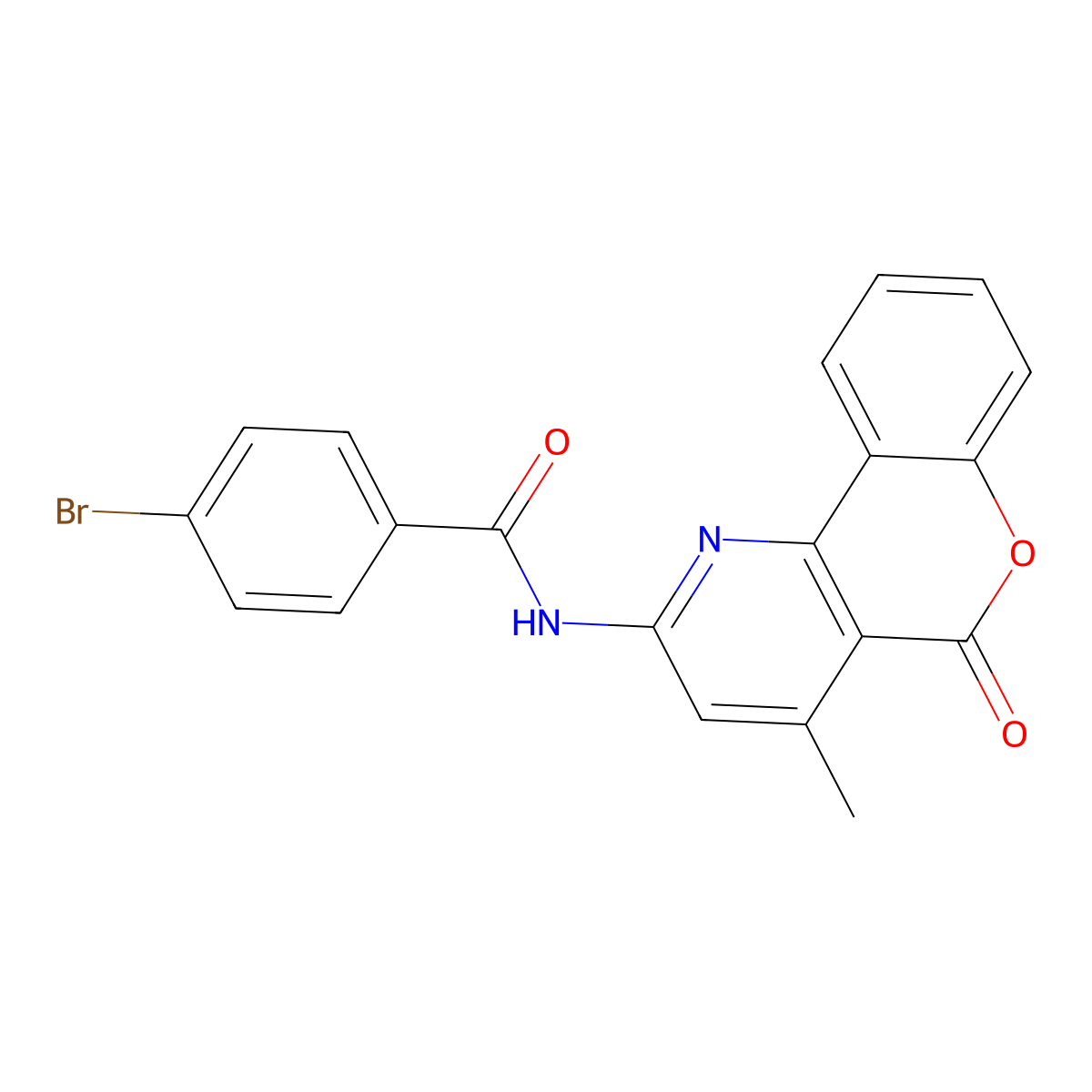 4-bromo-N-{4-methyl-5-oxo-5H-chromeno[4,3-b]pyridin-2-yl}benzamide molecular structure, CAS 851411-34-2