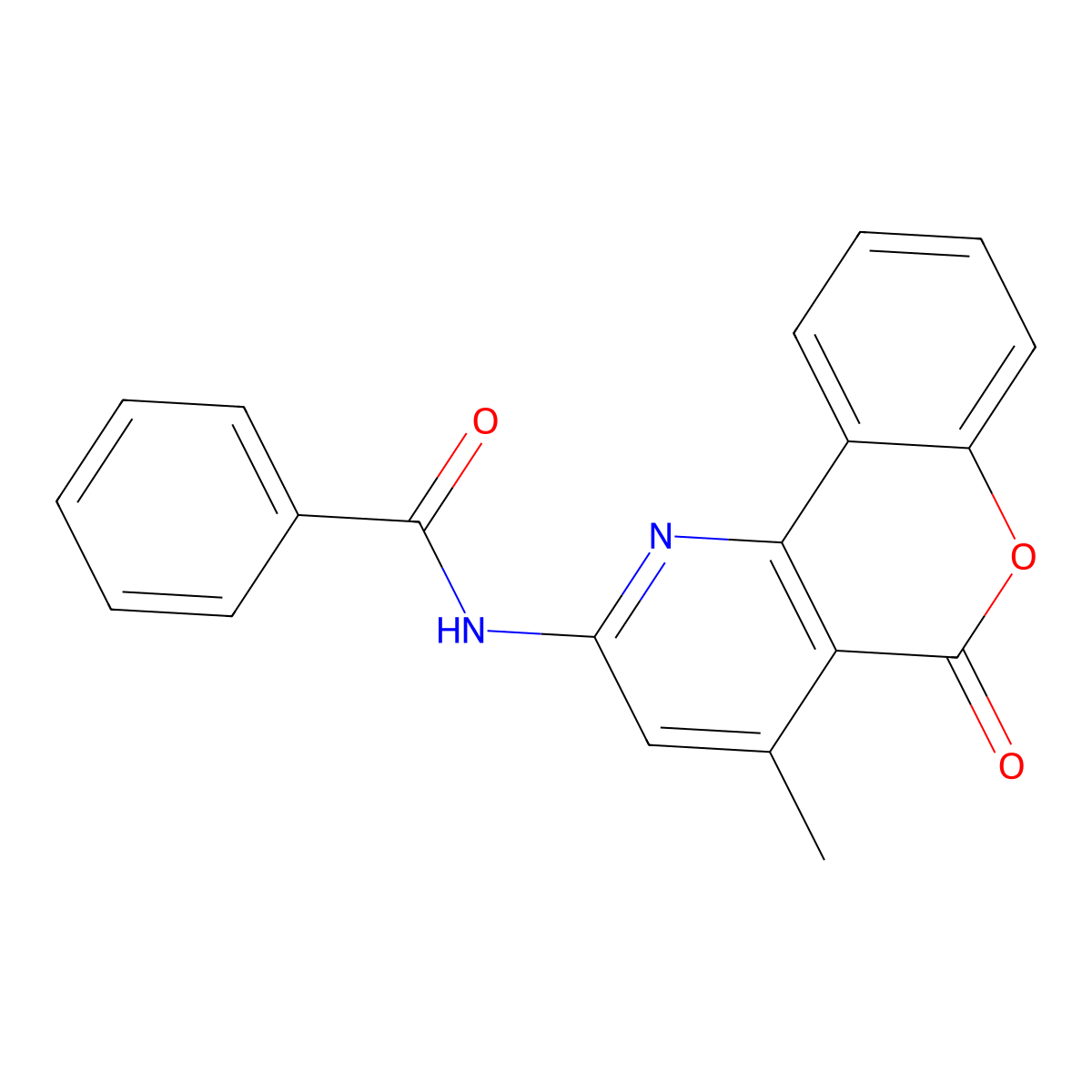 N-(4-methyl-5-oxo-5H-chromeno[4,3-b]pyridin-2-yl)benzamide molecular structure, CAS 851411-38-6