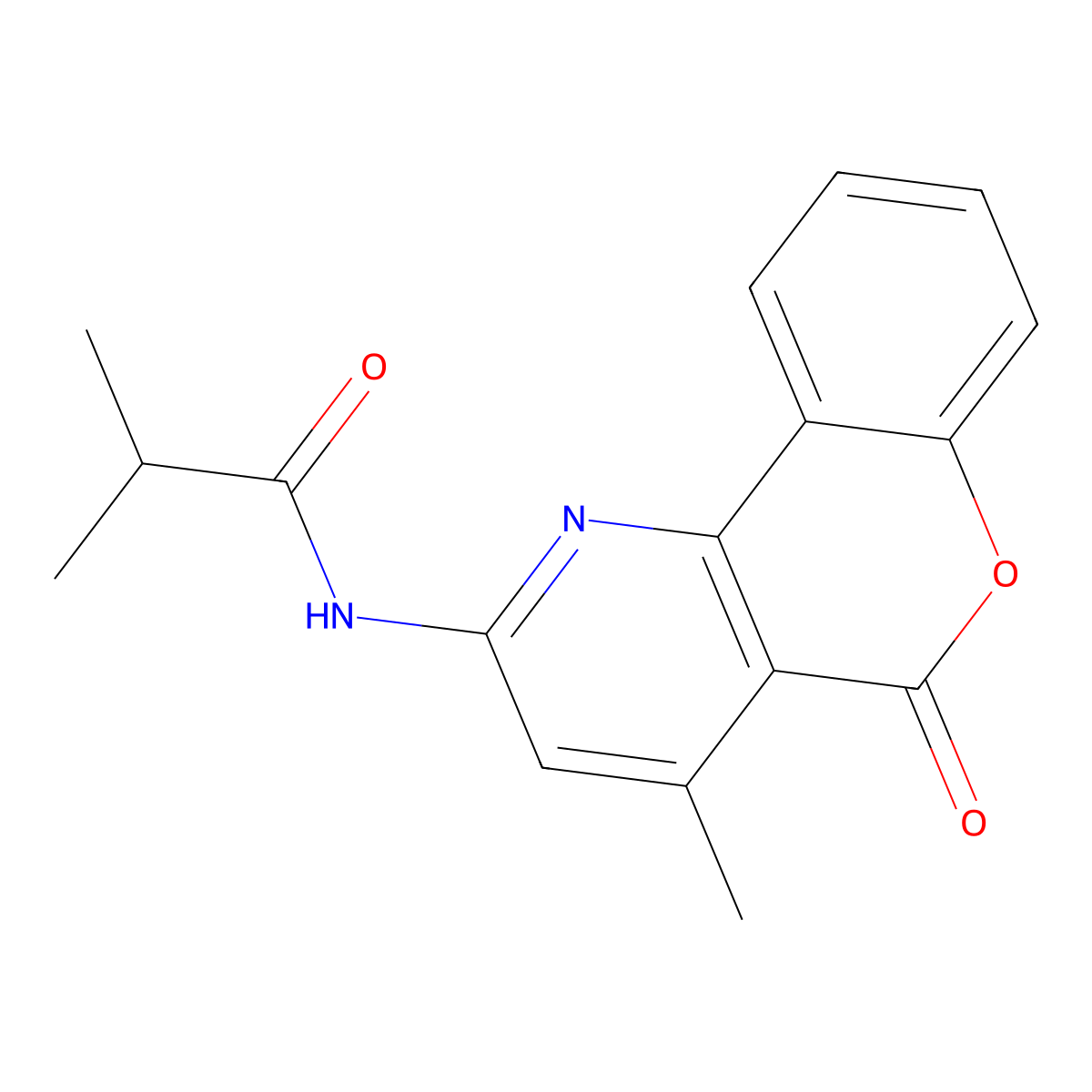N-(4-methyl-5-oxo-5H-chromeno[4,3-b]pyridin-2-yl)isobutyramide molecular structure, CAS 851411-42-2