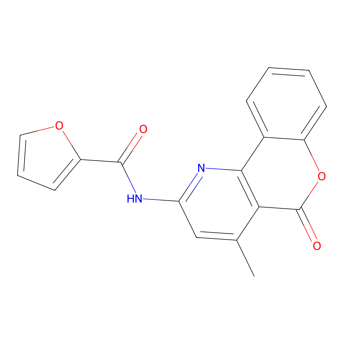 N-(4-methyl-5-oxo-5H-chromeno[4,3-b]pyridin-2-yl)furan-2-carboxamide molecular structure, CAS 851411-44-4