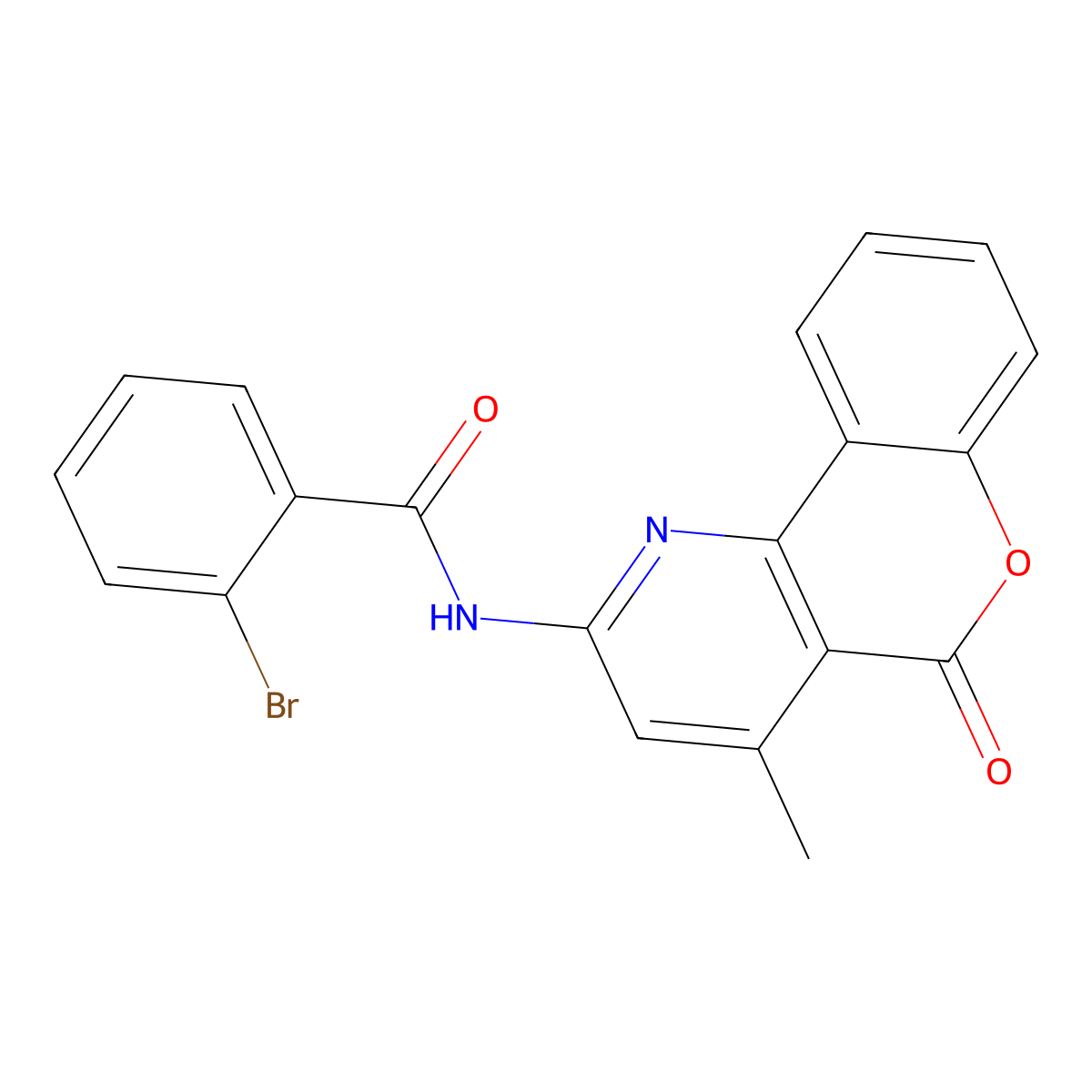 2-bromo-N-(4-methyl-5-oxo-5H-chromeno[4,3-b]pyridin-2-yl)benzamide molecular structure, CAS 851411-45-5