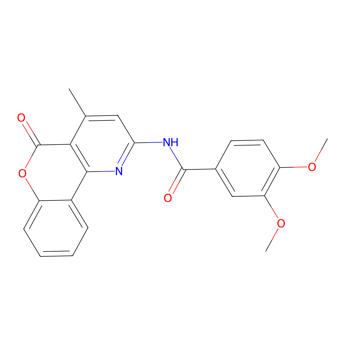 3,4-dimethoxy-N-{4-methyl-5-oxo-5H-chromeno[4,3-b]pyridin-2-yl}benzamide molecular structure, CAS 851411-49-9