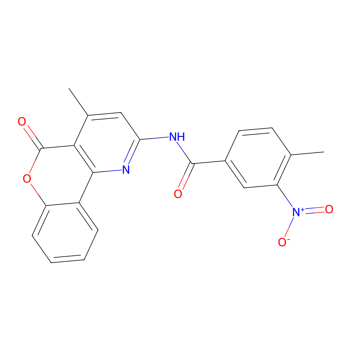 4-methyl-N-(4-methyl-5-oxo-5H-chromeno[4,3-b]pyridin-2-yl)-3-nitrobenzamide molecular structure, CAS 851411-55-7