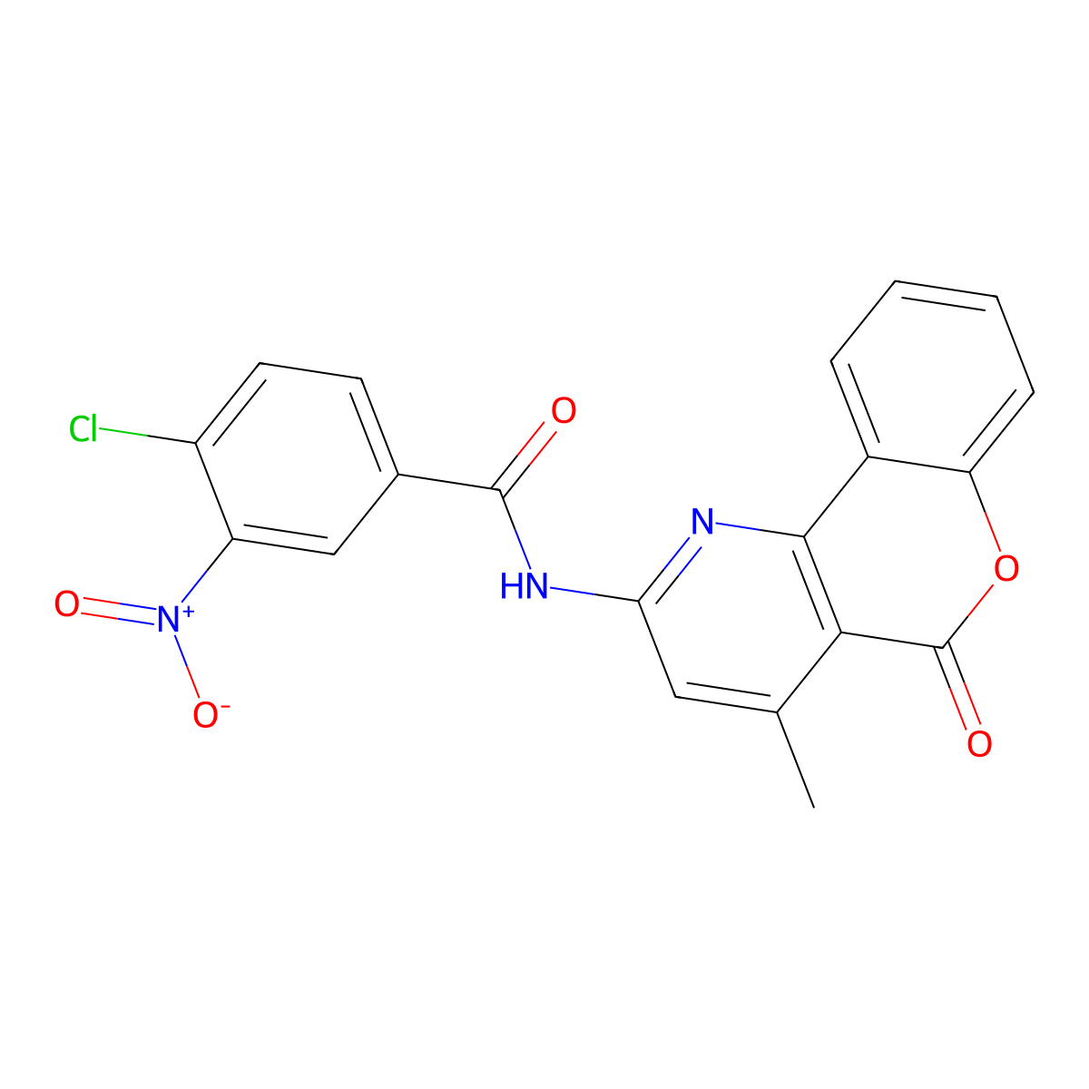 4-chloro-N-(4-methyl-5-oxo-5H-chromeno[4,3-b]pyridin-2-yl)-3-nitrobenzamide molecular structure, CAS 851411-56-8