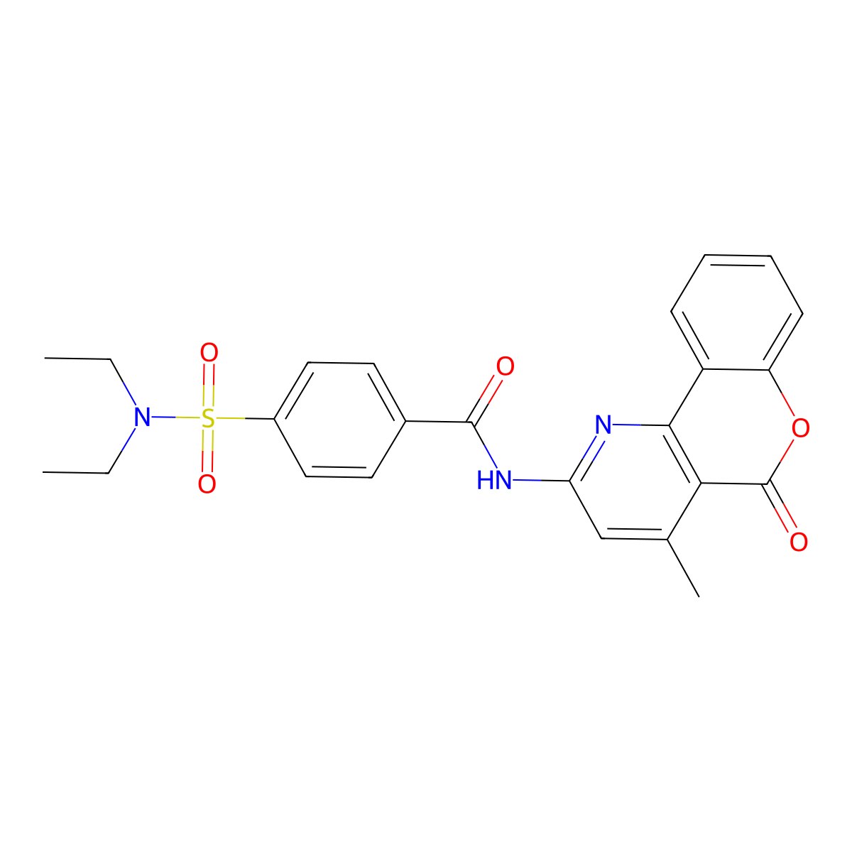 4-(N,N-diethylsulfamoyl)-N-(4-methyl-5-oxo-5H-chromeno[4,3-b]pyridin-2-yl)benzamide molecular structure, CAS 851411-69-3