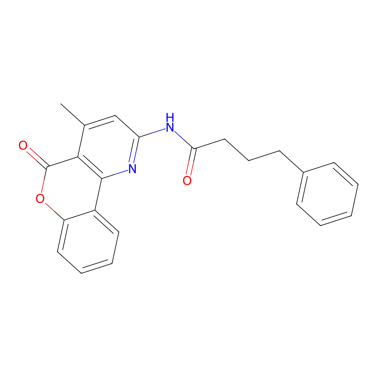 N-(4-methyl-5-oxochromeno[4,3-b]pyridin-2-yl)-4-phenylbutanamide molecular structure, CAS 851411-77-3
