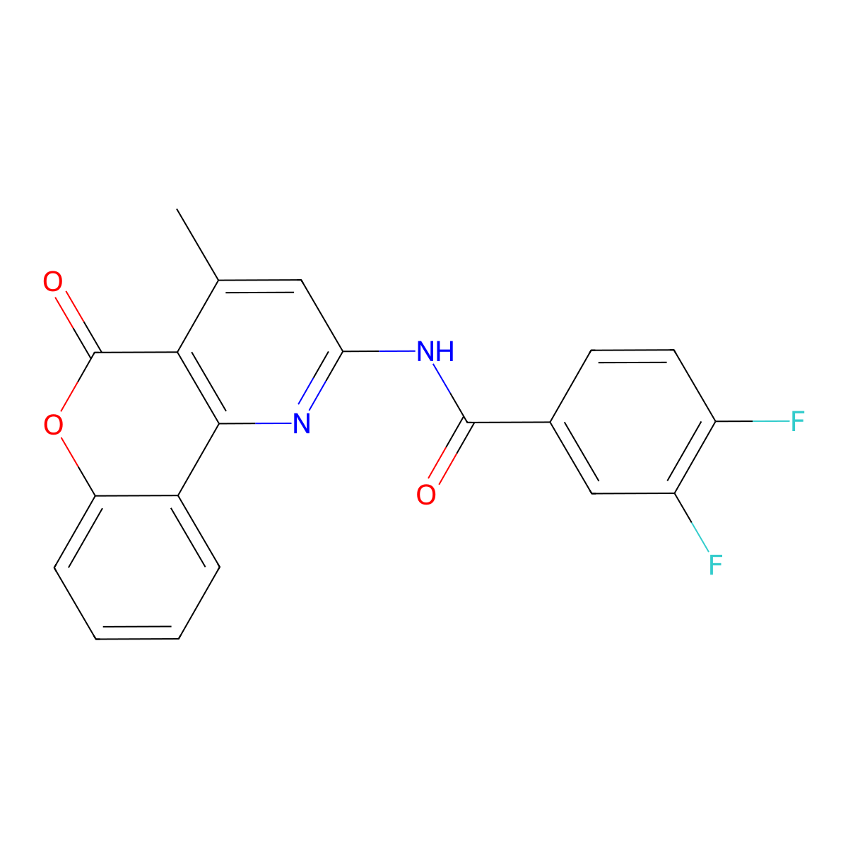 3,4-difluoro-N-{4-methyl-5-oxo-5H-chromeno[4,3-b]pyridin-2-yl}benzamide molecular structure, CAS 851411-80-8