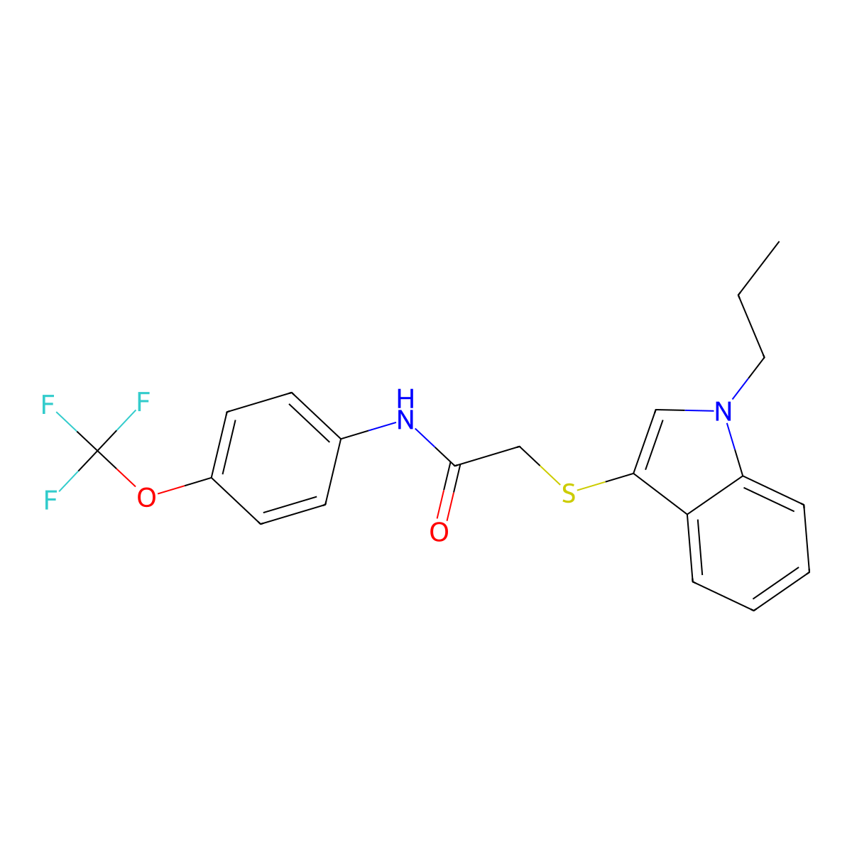 2-(1-propylindol-3-yl)sulfanyl-N-[4-(trifluoromethoxy)phenyl]acetamide molecular structure, CAS 851412-08-3