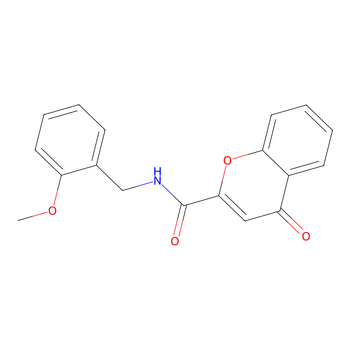 N-[(2-methoxyphenyl)methyl]-4-oxochromene-2-carboxamide molecular structure, CAS 851413-25-7