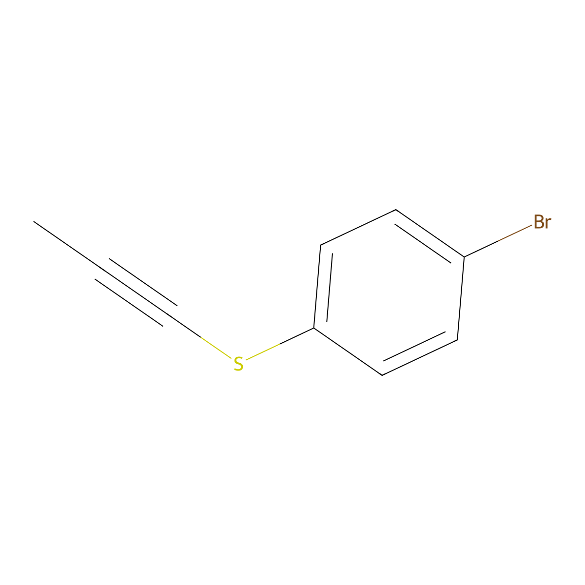 1-Bromo-4-(prop-1-yn-1-ylsulfanyl)benzene molecular structure, CAS 85143-29-9