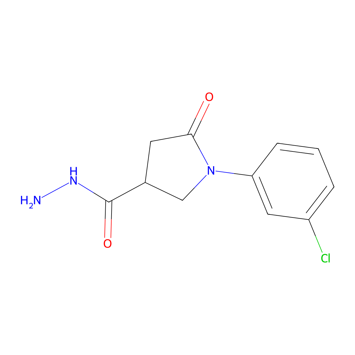 1-(3-Chlorophenyl)-5-oxopyrrolidine-3-carbohydrazide molecular structure, CAS 851431-19-1