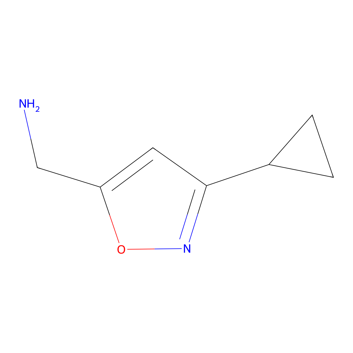 (3-Cyclopropyl-1,2-oxazol-5-yl)methanamine molecular structure, CAS 851434-73-6