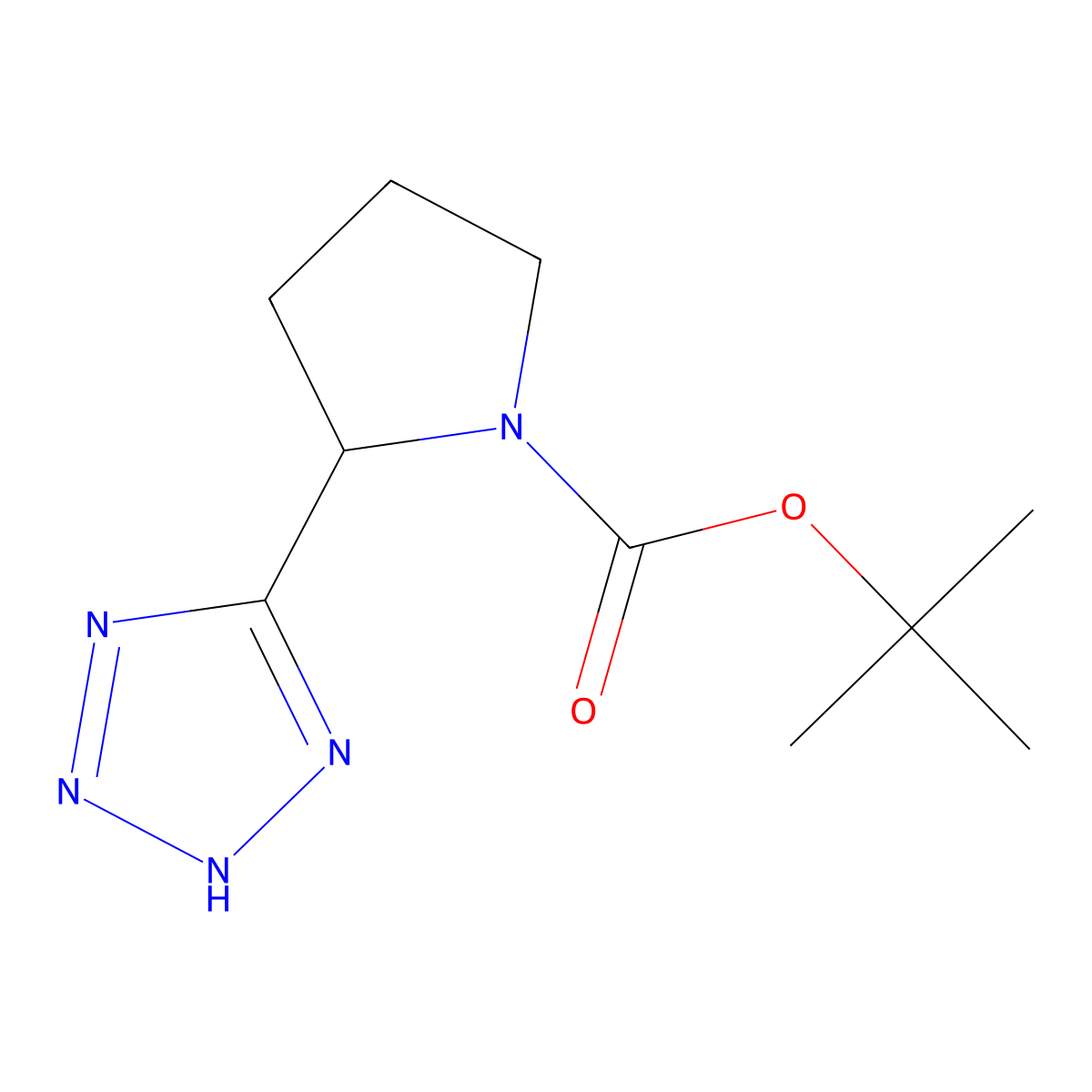 tert-Butyl 2-(2H-tetrazol-5-yl)pyrrolidine-1-carboxylate molecular structure, CAS 851435-20-6