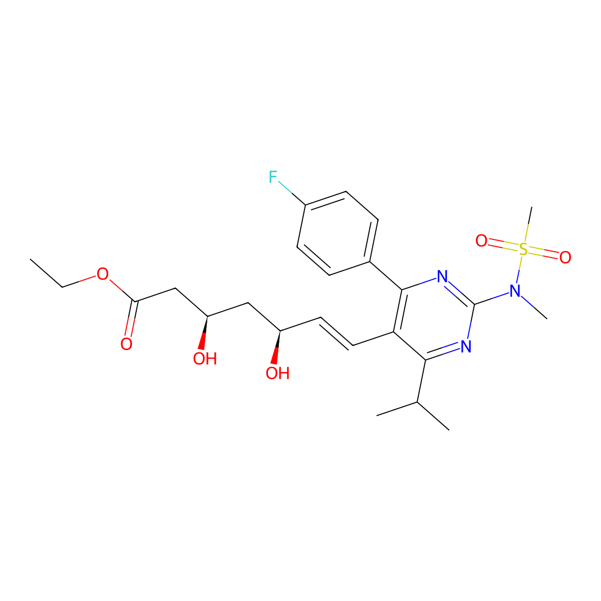 Rosuvastatin ethyl ester molecular structure, CAS 851443-04-4