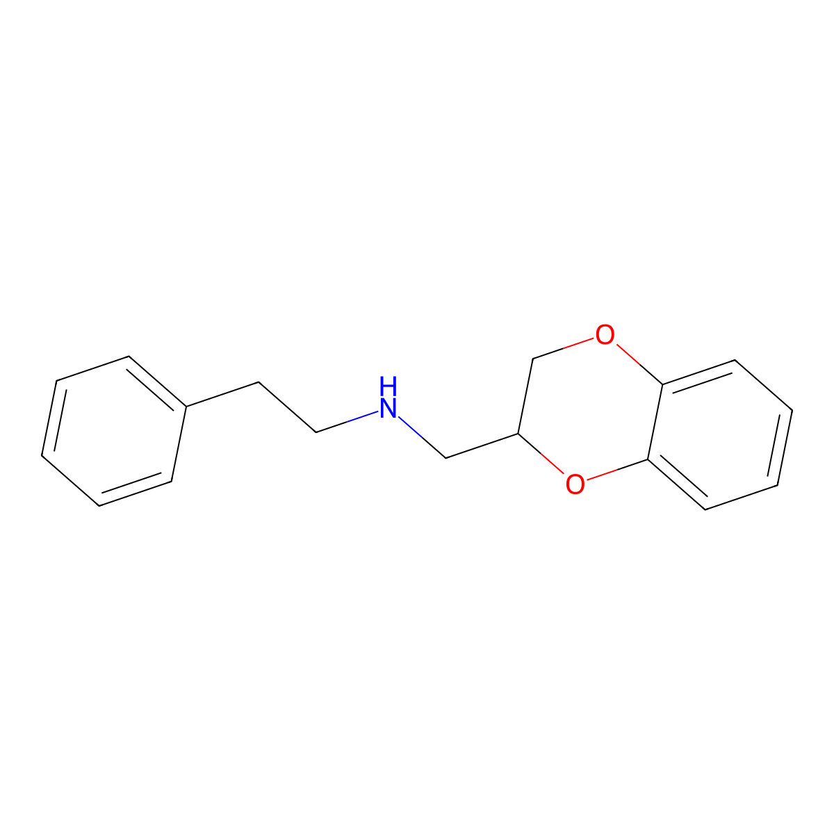N-(2,3-dihydro-1,4-benzodioxin-2-ylmethyl)-2-phenyl-1-ethanamine molecular structure, CAS 85145-35-3