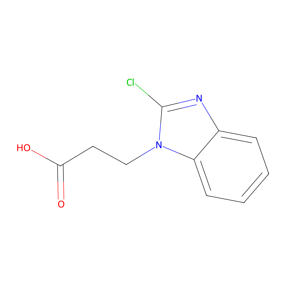 2-Chloro-1H-benzimidazole-1-propanoic acid molecular structure, CAS 85145-36-4
