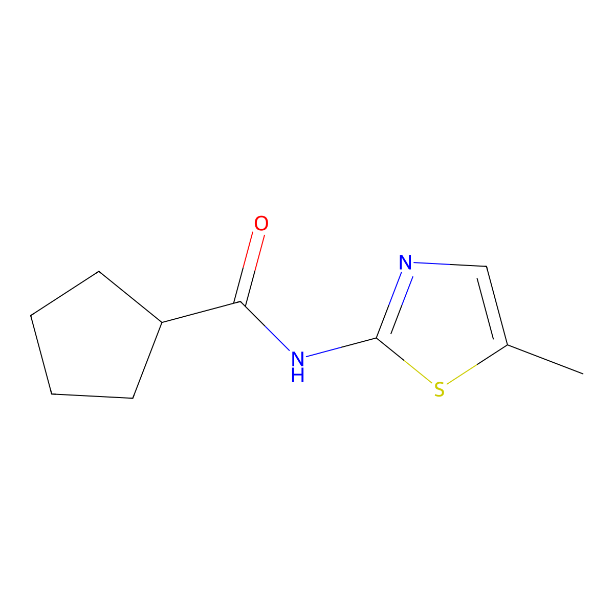 N-(5-methyl-1,3-thiazol-2-yl)cyclopentanecarboxamide molecular structure, CAS 851451-08-6