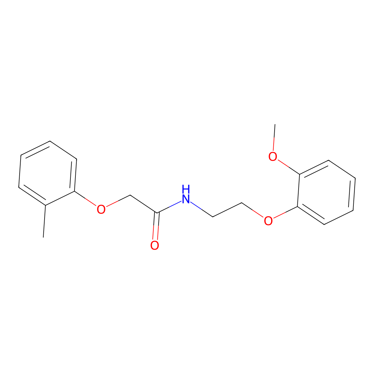 N-[2-(2-methoxyphenoxy)ethyl]-2-(2-methylphenoxy)acetamide molecular structure, CAS 851451-36-0