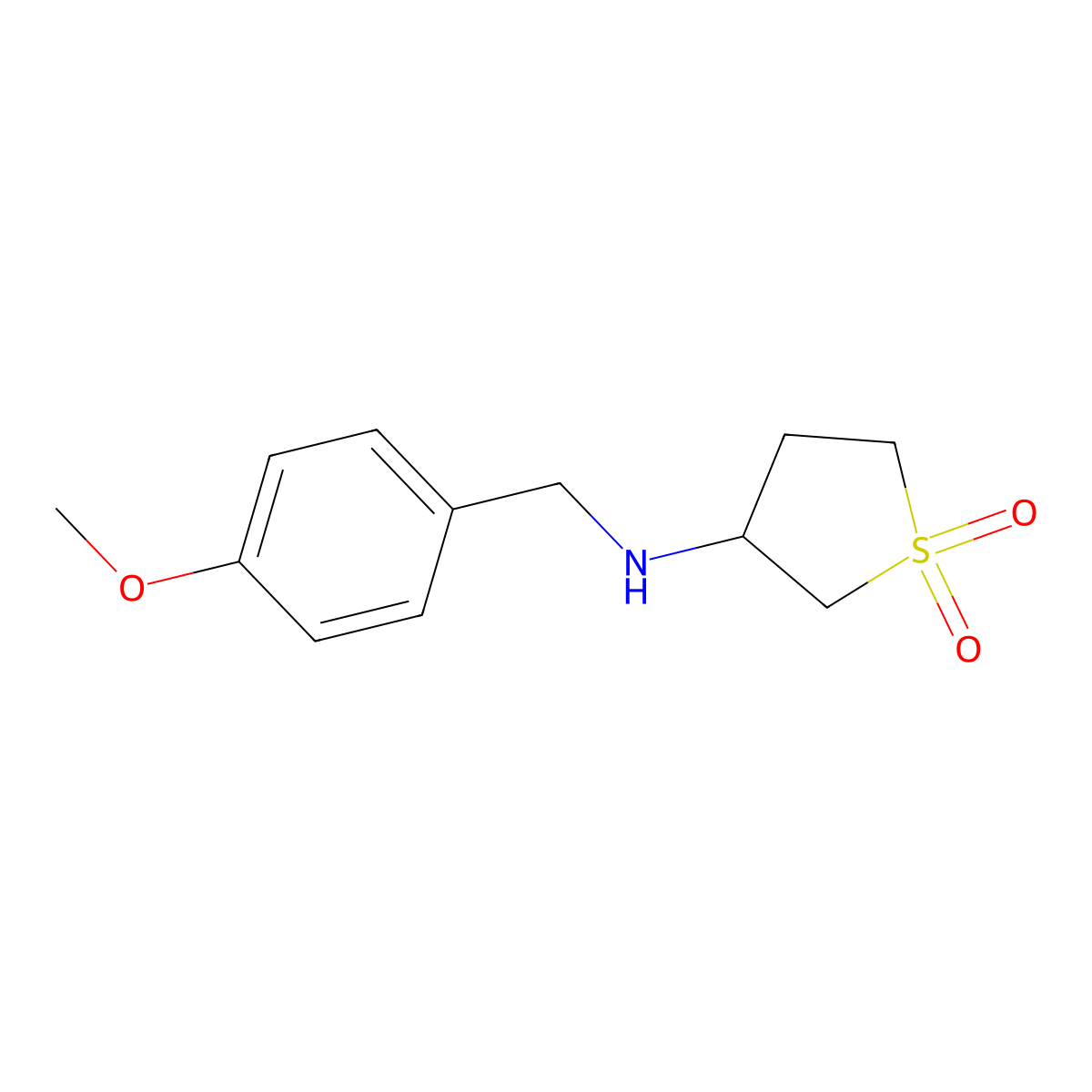 3-((4-Methoxybenzyl)amino)tetrahydrothiophene 1,1-dioxide molecular structure, CAS 851452-57-8