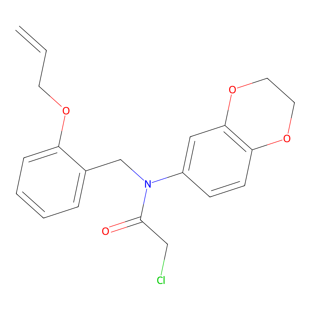 2-chloro-N-(2,3-dihydro-1,4-benzodioxin-6-yl)-N-{[2-(prop-2-en-1-yloxy)phenyl]methyl}acetamide molecular structure, CAS 851452-59-0