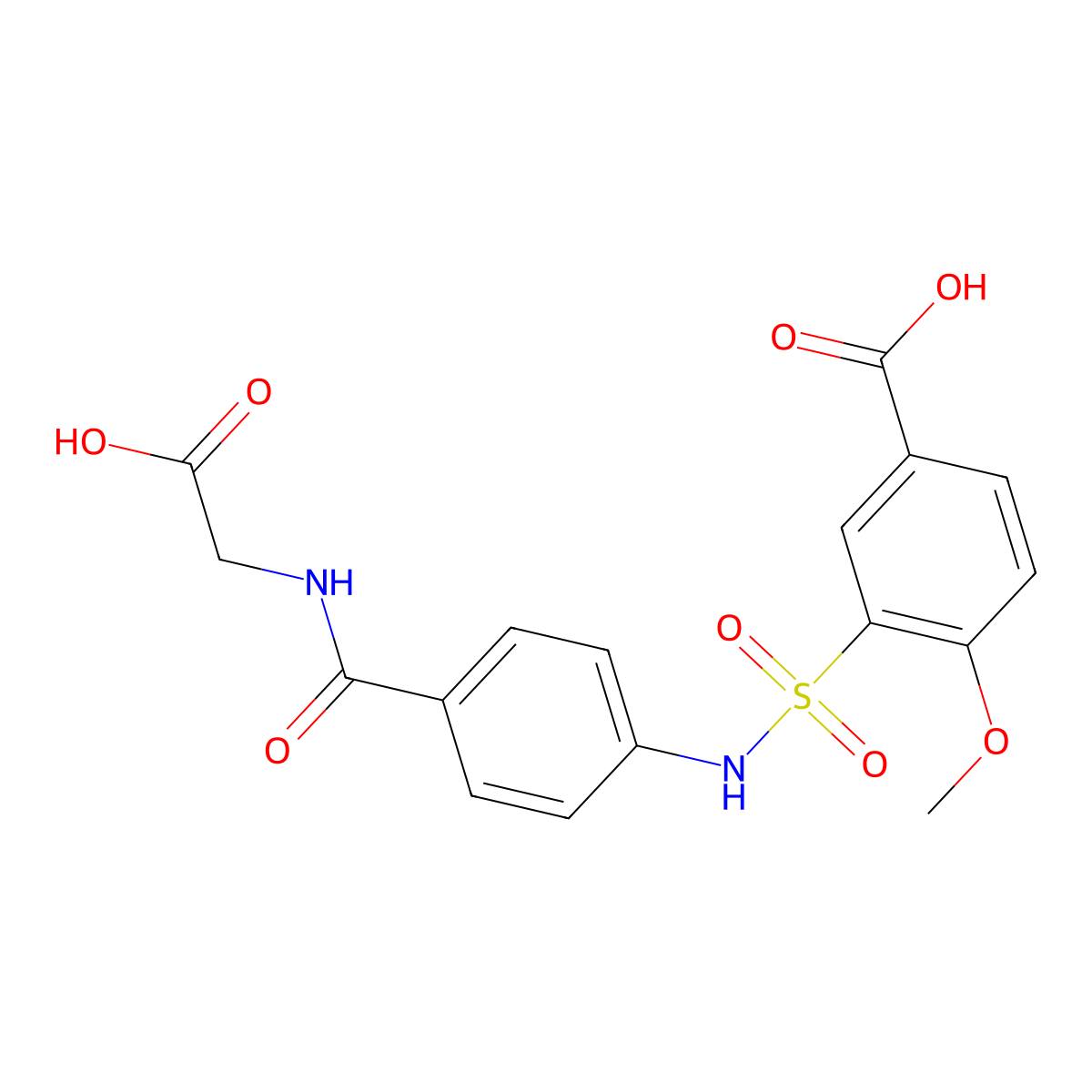 3-({4-[(Carboxymethyl)carbamoyl]phenyl}sulfamoyl)-4-methoxybenzoic acid molecular structure, CAS 851452-86-3