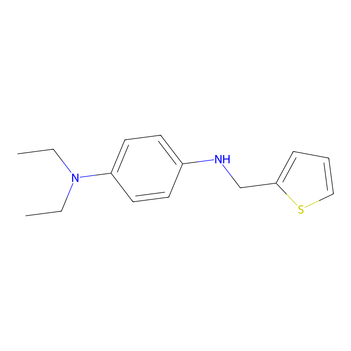 1-N,1-N-diethyl-4-N-(thiophen-2-ylmethyl)benzene-1,4-diamine molecular structure, CAS 851457-29-9